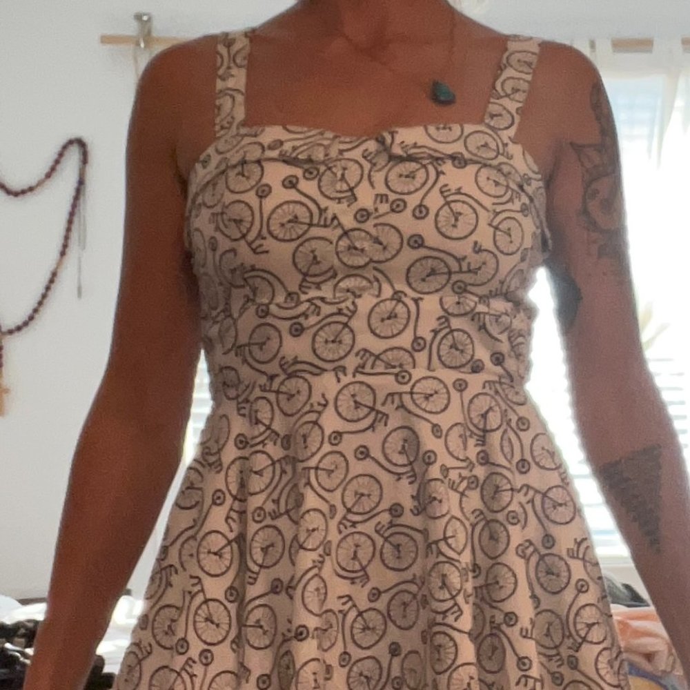 Size Small PennyFarthing Bicycle Pin-up Style dress
